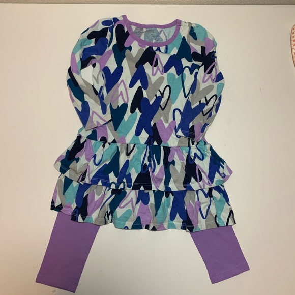 Gymboree Purple Heart Dress With Leggings 2T 3T - Picture 6 of 6